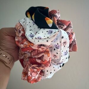 Festive Halloween Hair Scrunchies Set